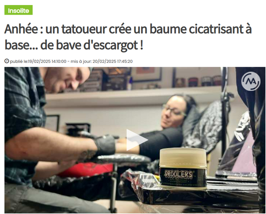 Un tatoueur crée un baume cicatrisant à base de bave d'escargot