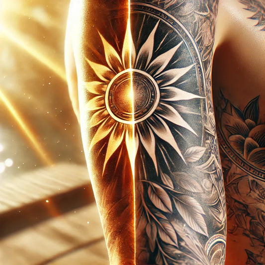 Un tatouage frappé par les rayons du soleil