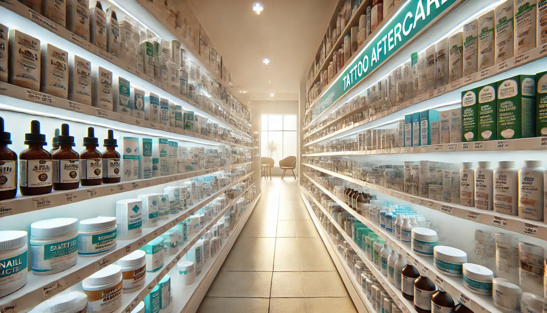 Image grand angle d'un rayon de pharmacie